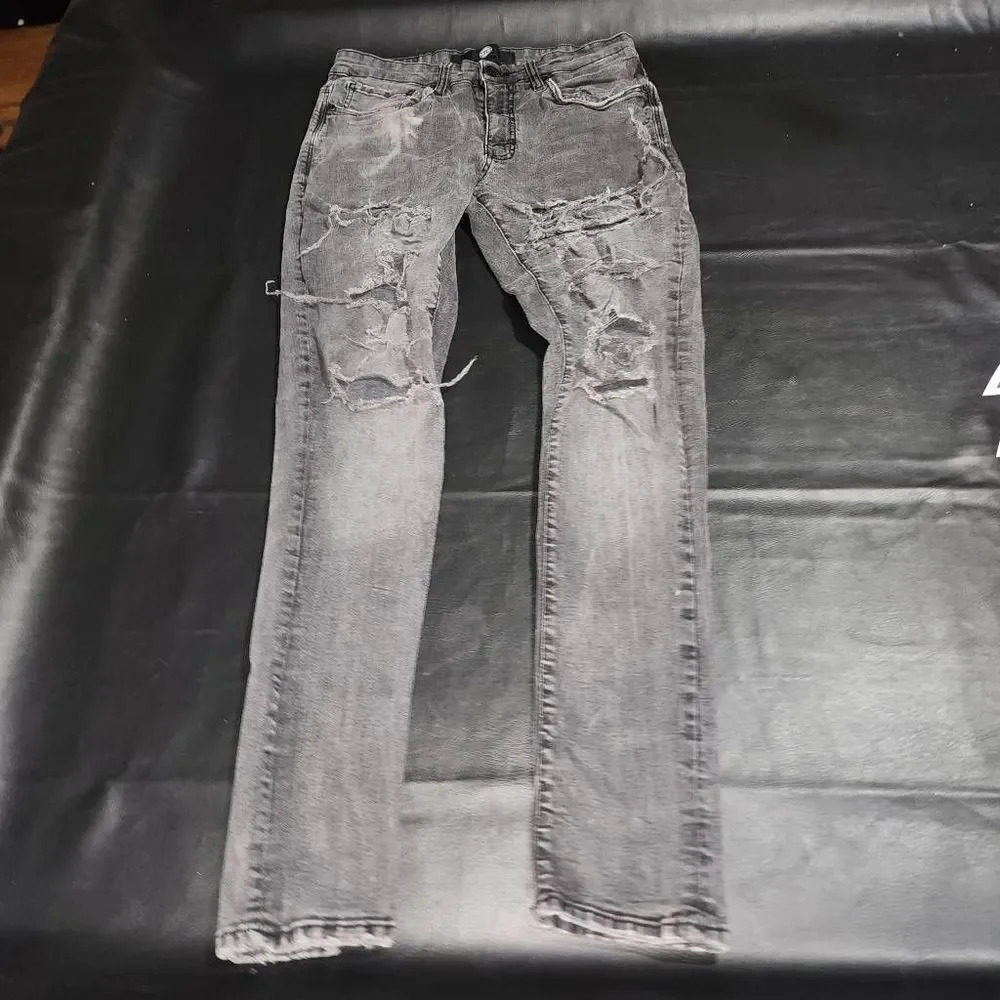 Jordan Craig Mens Black Sean Distressed Jeans 32x32